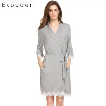 Ekouaer Women Robe Sleepwear Shawl Collar 3/4 Sleeve Belted Short Bathrobe Dressing Gown Ladies Sexy Bathroom Spa Robes
Ekouaer Women Robe Sleepwear Shawl Collar 3/4 Sleeve Belted Short Bathrobe Dressing Gown Ladies Sexy Bathroom Spa Robes