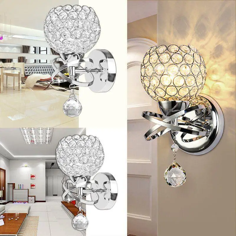 E14 Wall Sconce Crystal Wall Light Simple And Creative Bedroom Bedside Wall Lamp Crystal Lights Gold/Sliver For Home Ligting
E14 Wall Sconce Crystal Wall Light Simple And Creative Bedroom Bedside Wall Lamp Crystal Lights Gold/Sliver For Home Ligting
