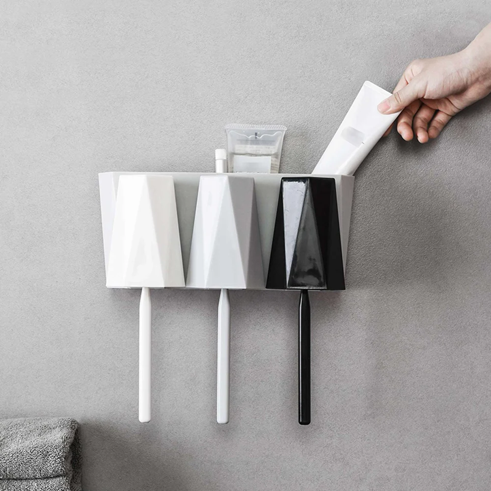 Sucker Suction Bathroom Toothbrush Holder Set Wall mounted Toothbrush Holders with 3 Cups Home Organizer Bathroom Accessories
Sucker Suction Bathroom Toothbrush Holder Set Wall mounted Toothbrush Holders with 3 Cups Home Organizer Bathroom Accessories