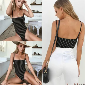 Women's Strappy Bandage Jumpsuit Romper Bodycon Party Leotard Bodysuit Clubwear Stripe Tops
Women's Strappy Bandage Jumpsuit Romper Bodycon Party Leotard Bodysuit Clubwear Stripe Tops