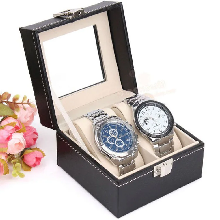 Black 2 Slots Watch Box Case New Quality Cortex Storage Watch Box Organizer 2 Couple's Watch Boxes
Black 2 Slots Watch Box Case New Quality Cortex Storage Watch Box Organizer 2 Couple's Watch Boxes