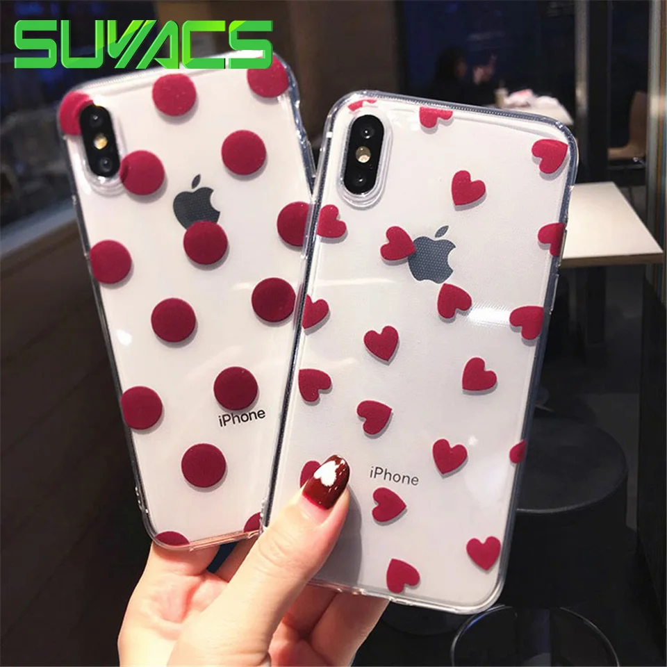 SUYACS Phone Case For iPhone X XR XS Max 6 6s 7 8 Plus Cute Cartoon Love Heart Wave Point Clear Soft TPU Phone Back Cover Gift
SUYACS Phone Case For iPhone X XR XS Max 6 6s 7 8 Plus Cute Cartoon Love Heart Wave Point Clear Soft TPU Phone Back Cover Gift