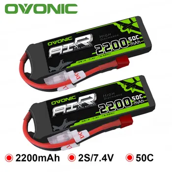 2X Ovonic 7.4V 2200mAh 50C-100C LiPo 2S Battery Pack with T Plug for RC Helicopter Airplane Multi-motor Hobby DIY Parts
2X Ovonic 7.4V 2200mAh 50C-100C LiPo 2S Battery Pack with T Plug for RC Helicopter Airplane Multi-motor Hobby DIY Parts