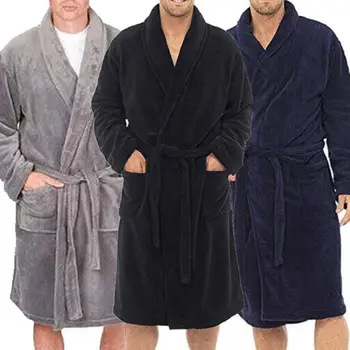 Mens Long Sleepwear Robes Shawl Collar Fleece Bathrobe Spa Gown Kimono Warm Winter Thick Corduroy Warm Cool Long Pajamas 
Mens Long Sleepwear Robes Shawl Collar Fleece Bathrobe Spa Gown Kimono Warm Winter Thick Corduroy Warm Cool Long Pajamas