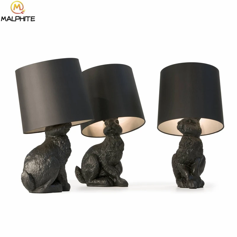 Resin Black White Rabbit Modern Led Table Lamp Black White Cloth Lampshade Tafellamp Living Room Bedside Deco Lighting Fixtures
Resin Black White Rabbit Modern Led Table Lamp Black White Cloth Lampshade Tafellamp Living Room Bedside Deco Lighting Fixtures