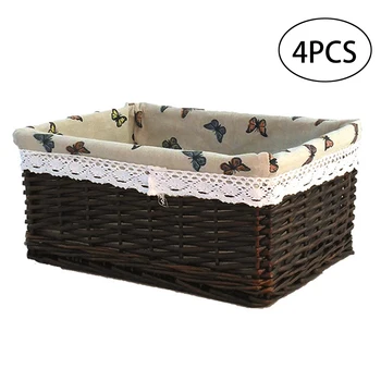4pcs Wicker Storage Basket with Fly printed Lining Laundry Storage Organizer for Toys Books Clothes
4pcs Wicker Storage Basket with Fly printed Lining Laundry Storage Organizer for Toys Books Clothes