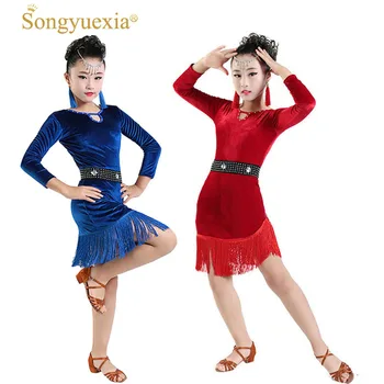 New Pattern Children Latin Dancewear Velvet Tassels Dress Girl Practice long sleeve dance dress Show Clothing.3colors
New Pattern Children Latin Dancewear Velvet Tassels Dress Girl Practice long sleeve dance dress Show Clothing.3colors