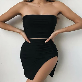 Womens 2Pcs Outfits Bodycon Sleeveless Crop Top Mini Skirts Set Female Sexy Split Slim Fit Skirt Sets Dress Party Clubwear
Womens 2Pcs Outfits Bodycon Sleeveless Crop Top Mini Skirts Set Female Sexy Split Slim Fit Skirt Sets Dress Party Clubwear