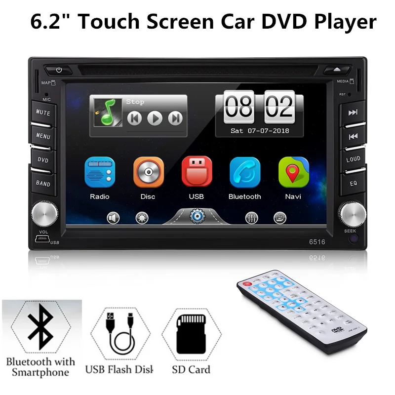 6.2 inch Car Player Bluetooth Touch Screen Car Radio Double 2 din Car DVD Player In dash Car Stereo MP5 Player Car FM AM Video
6.2 inch Car Player Bluetooth Touch Screen Car Radio Double 2 din Car DVD Player In dash Car Stereo MP5 Player Car FM AM Video