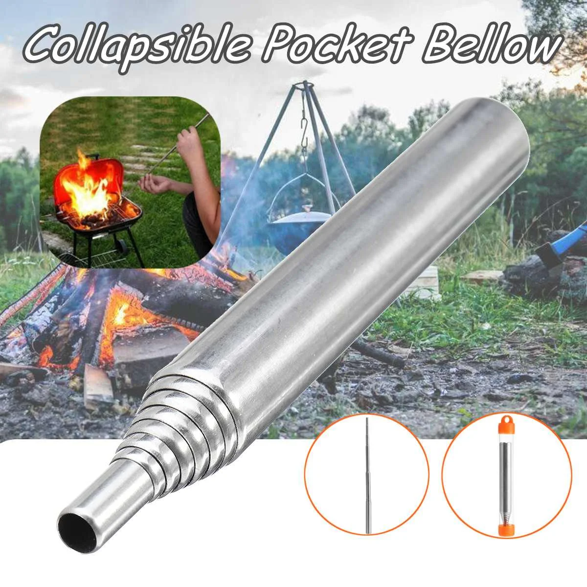 Stainless Steel Collapsible Pocket-Bellow BBQ Cooking Tool Outdoor Camping Survival Blow Tube Gadgets BBQ Accessories 2 Sizes
Stainless Steel Collapsible Pocket-Bellow BBQ Cooking Tool Outdoor Camping Survival Blow Tube Gadgets BBQ Accessories 2 Sizes