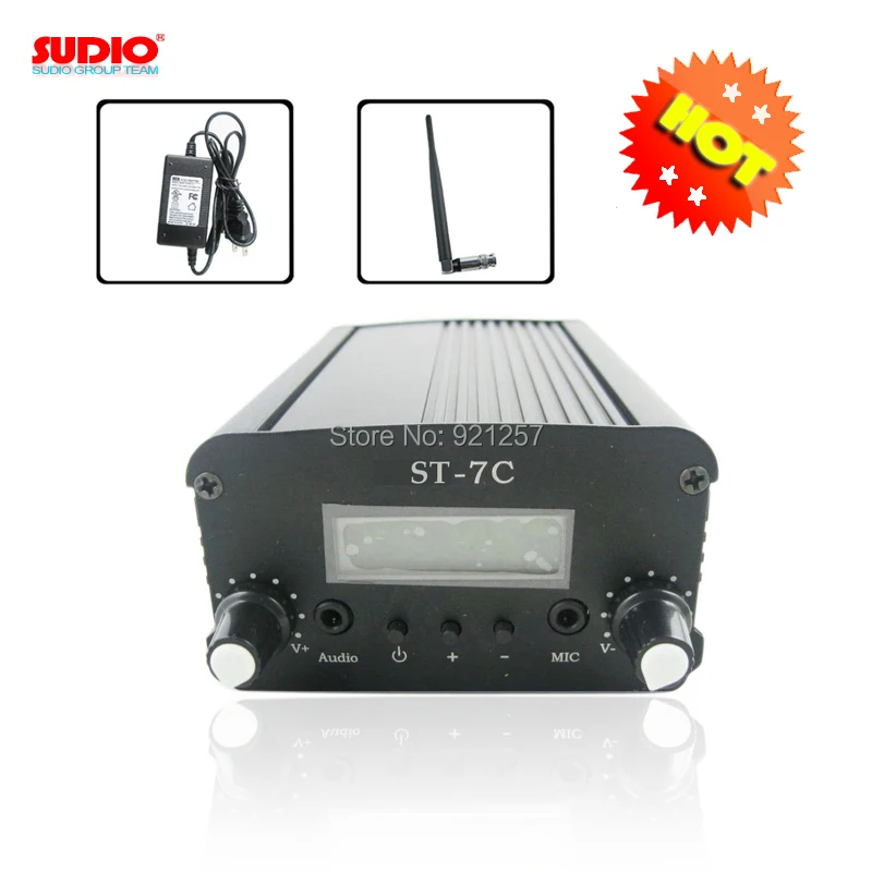 SET OF FM broadcast transmitter for radio station ST-7C stereo PLL with power supply with small antenna kit whosesales
SET OF FM broadcast transmitter for radio station ST-7C stereo PLL with power supply with small antenna kit whosesales