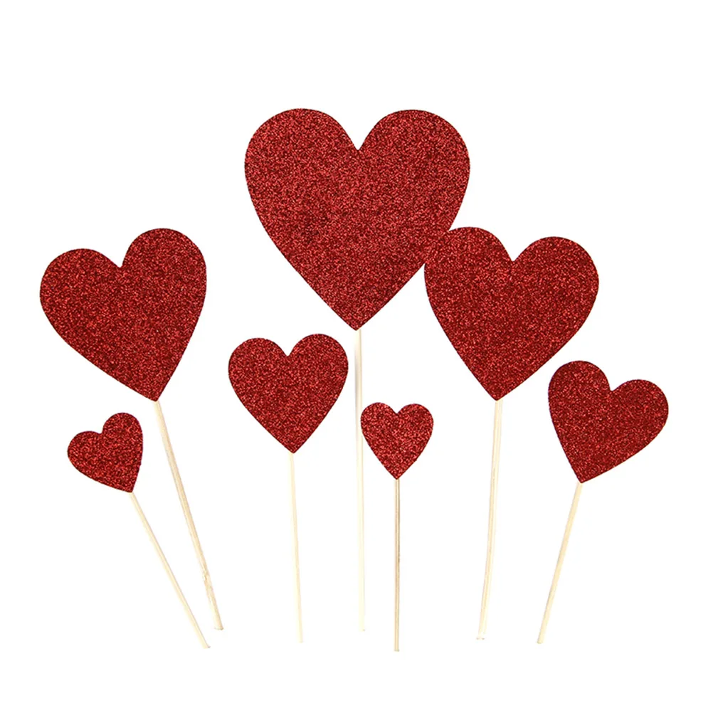 7pcs Heart Cupcake Toppers Glitter Wooden Cake Topper Photo Props for Wedding Engagement Valentines Day Baby Shower (Red)
7pcs Heart Cupcake Toppers Glitter Wooden Cake Topper Photo Props for Wedding Engagement Valentines Day Baby Shower (Red)