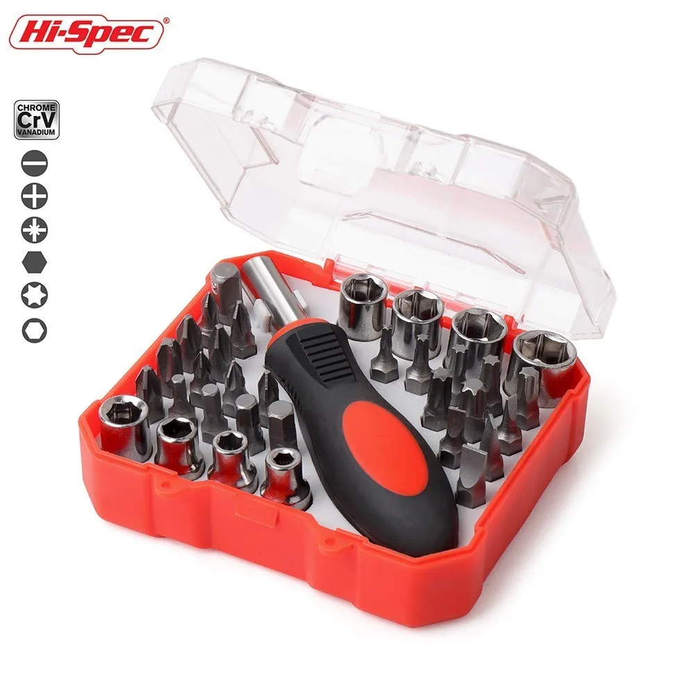 Hi-Spec 34pc Screwdriver Set 1/4 inch Socket Set Screwdriver Bit Set Torque Spanner Socket Wrench Repair Hand Tools Kit BI008
Hi-Spec 34pc Screwdriver Set 1/4 inch Socket Set Screwdriver Bit Set Torque Spanner Socket Wrench Repair Hand Tools Kit BI008