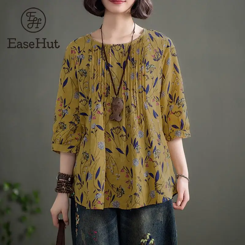 EaseHut Women Vintage Cotton Blouse Floral Print O-Neck 3/4 Sleeve Casual Loose Pullover Tops Retro Blouse Blusas Plus Size 5XL
EaseHut Women Vintage Cotton Blouse Floral Print O-Neck 3/4 Sleeve Casual Loose Pullover Tops Retro Blouse Blusas Plus Size 5XL