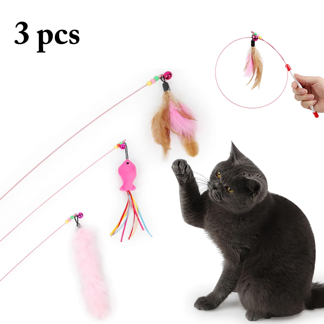 3PCS New High Toughness Two-Color Feather Wire Funny Cat Stick Toy Solid Color Long Feather Interactive Feather Cat Training Toy
3PCS New High Toughness Two-Color Feather Wire Funny Cat Stick Toy Solid Color Long Feather Interactive Feather Cat Training Toy
