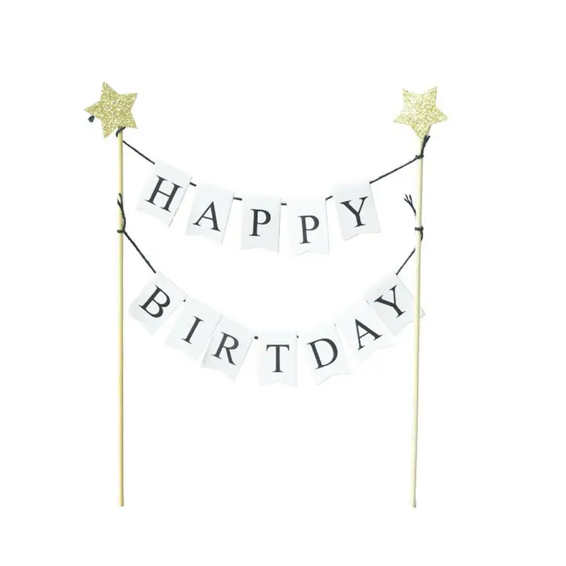 Happy Birthday Cake Bunting Banner Star Cake Topper For Baby Shower Party Decoration Supplies Paper & Wooden Stick
Happy Birthday Cake Bunting Banner Star Cake Topper For Baby Shower Party Decoration Supplies Paper & Wooden Stick