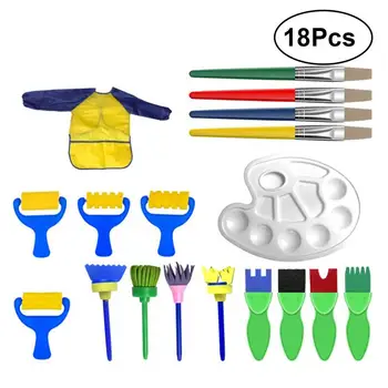 

18PCS Painting Brushes Set Multipurpose Rollers Paintbrush Drawing Toys for Toddlers Beginners Children Youngers