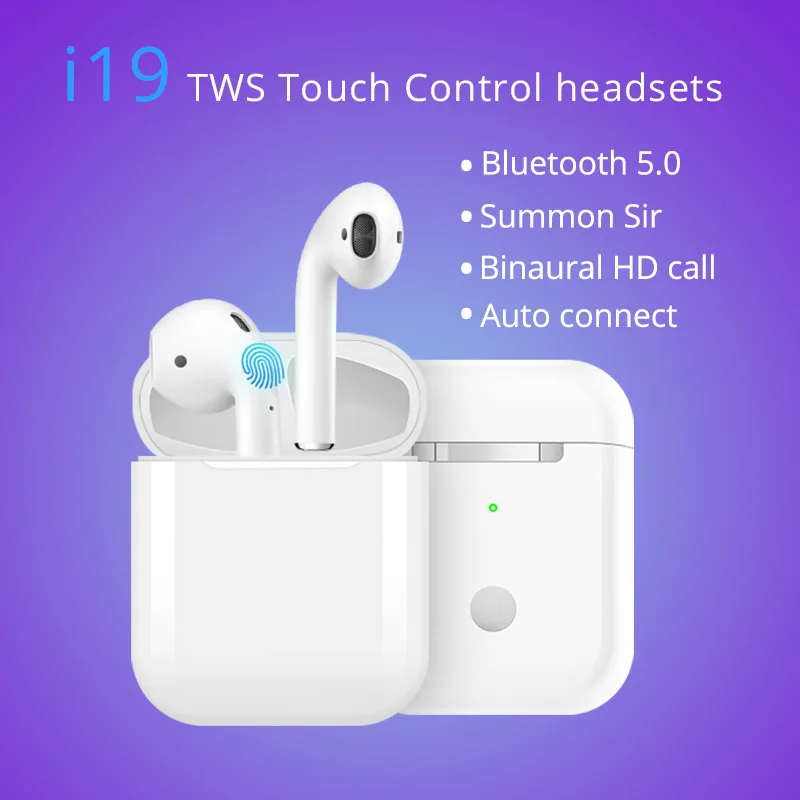 i19 TWS touch control Bluetooth 5.0 Earphone Mini Wireless Stereo Earbuds air pods for Apple iphone Samsung Sony Huawei Honor
i19 TWS touch control Bluetooth 5.0 Earphone Mini Wireless Stereo Earbuds air pods for Apple iphone Samsung Sony Huawei Honor