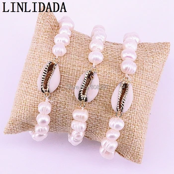 5Pcs Natural pearls beaded strand & Fashion gold color plated Natural cowrie shell charms bracelet handmade jewelry
5Pcs Natural pearls beaded strand & Fashion gold color plated Natural cowrie shell charms bracelet handmade jewelry