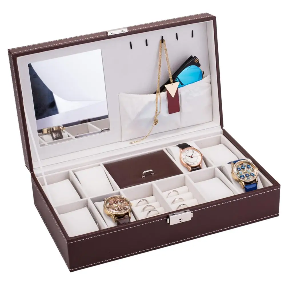 Watch Box 8 Slots Unisex Fashionable Leisure Simple Style Solid Locked Watch Box With Lock And Mirror For Men Women Brown New
Watch Box 8 Slots Unisex Fashionable Leisure Simple Style Solid Locked Watch Box With Lock And Mirror For Men Women Brown New