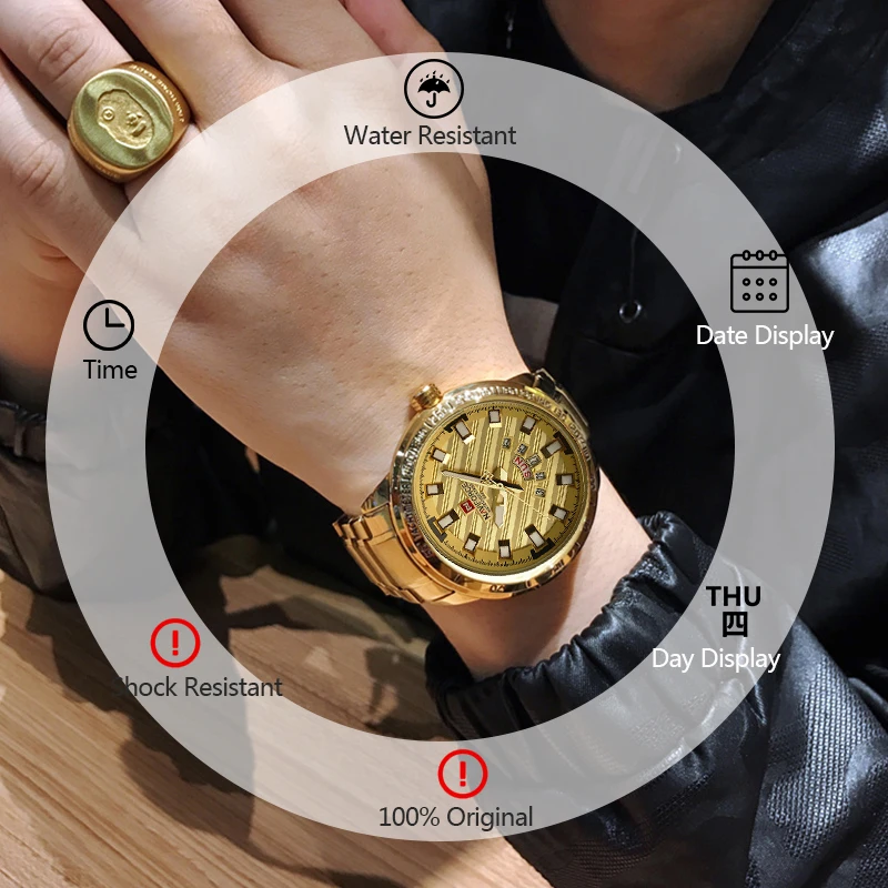 NAVIFORCE Watch Men Luxury Brand Sports Watches Full Steel Quartz Wrist Watch Waterproof Clock Male Military Relogio Masculino
NAVIFORCE Watch Men Luxury Brand Sports Watches Full Steel Quartz Wrist Watch Waterproof Clock Male Military Relogio Masculino