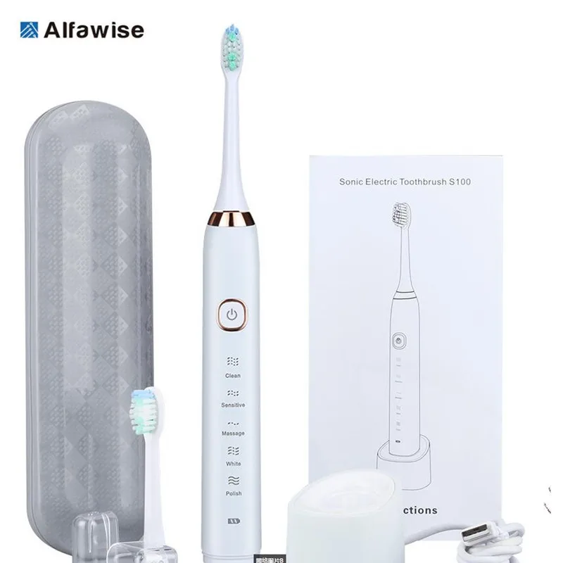 Alfawise Electric Toothbrush S100 Sonic Toothbrush Cleaning Whitening Advanced Safeguard Oral Health Care with 2 brush head
Alfawise Electric Toothbrush S100 Sonic Toothbrush Cleaning Whitening Advanced Safeguard Oral Health Care with 2 brush head