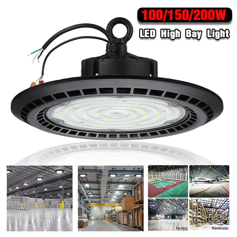 New LED High Bay Light Lamp 100/150/200W 130lm/W IP65 Ceiling Spotlight 2835 Industrial Warehouse Lamps White Light AC100-277V
New LED High Bay Light Lamp 100/150/200W 130lm/W IP65 Ceiling Spotlight 2835 Industrial Warehouse Lamps White Light AC100-277V