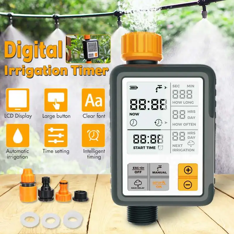Automatic Watering Timer LCD Electronic irrigation Controllers Water Timer Home Garden Digital Intelligence Watering System
Automatic Watering Timer LCD Electronic irrigation Controllers Water Timer Home Garden Digital Intelligence Watering System