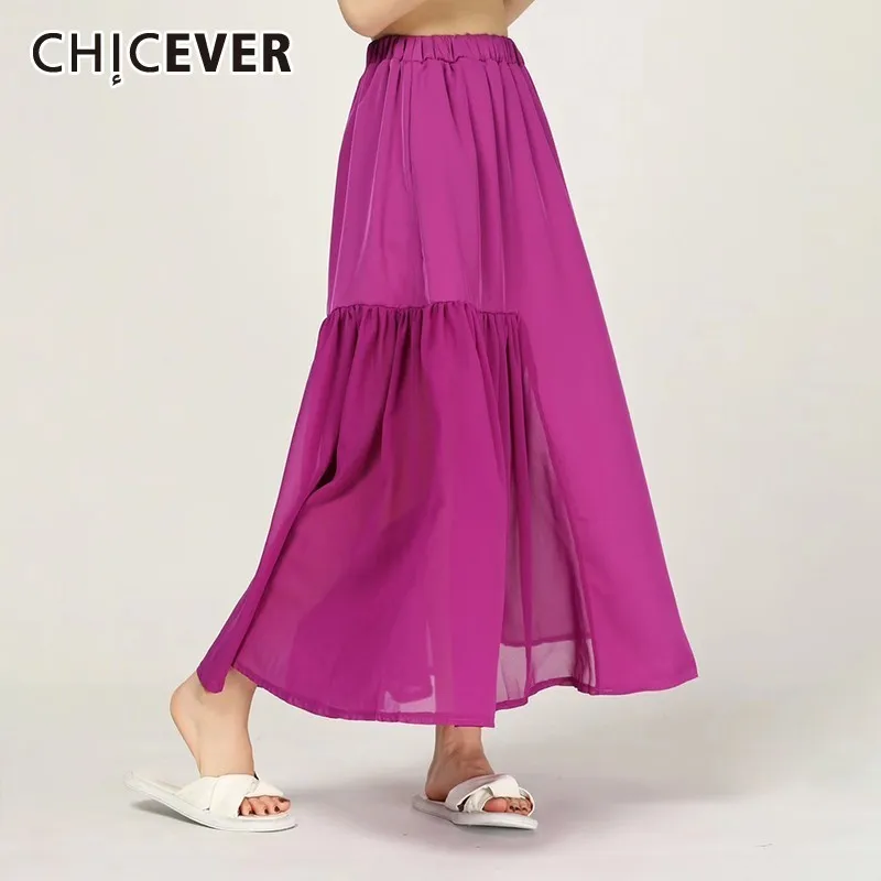 CHICEVER Casual Solid Patchwork Mesh Women Skirt Elastic High Waist Loose Slim Mid Calf A-line Pleated Skirt For Female 2019 New
CHICEVER Casual Solid Patchwork Mesh Women Skirt Elastic High Waist Loose Slim Mid Calf A-line Pleated Skirt For Female 2019 New