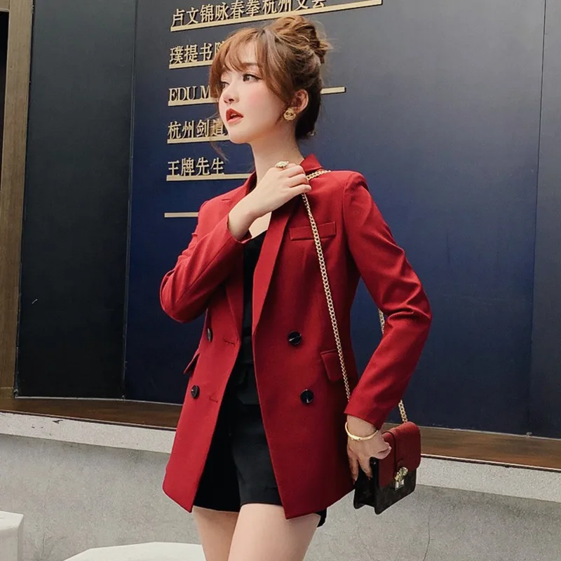 Female New 2019 Spring and Autumn Small Suit Female Loose Large Size Long-sleeved Suit Jacket Female Suit Female Double Breasted
Female New 2019 Spring and Autumn Small Suit Female Loose Large Size Long-sleeved Suit Jacket Female Suit Female Double Breasted