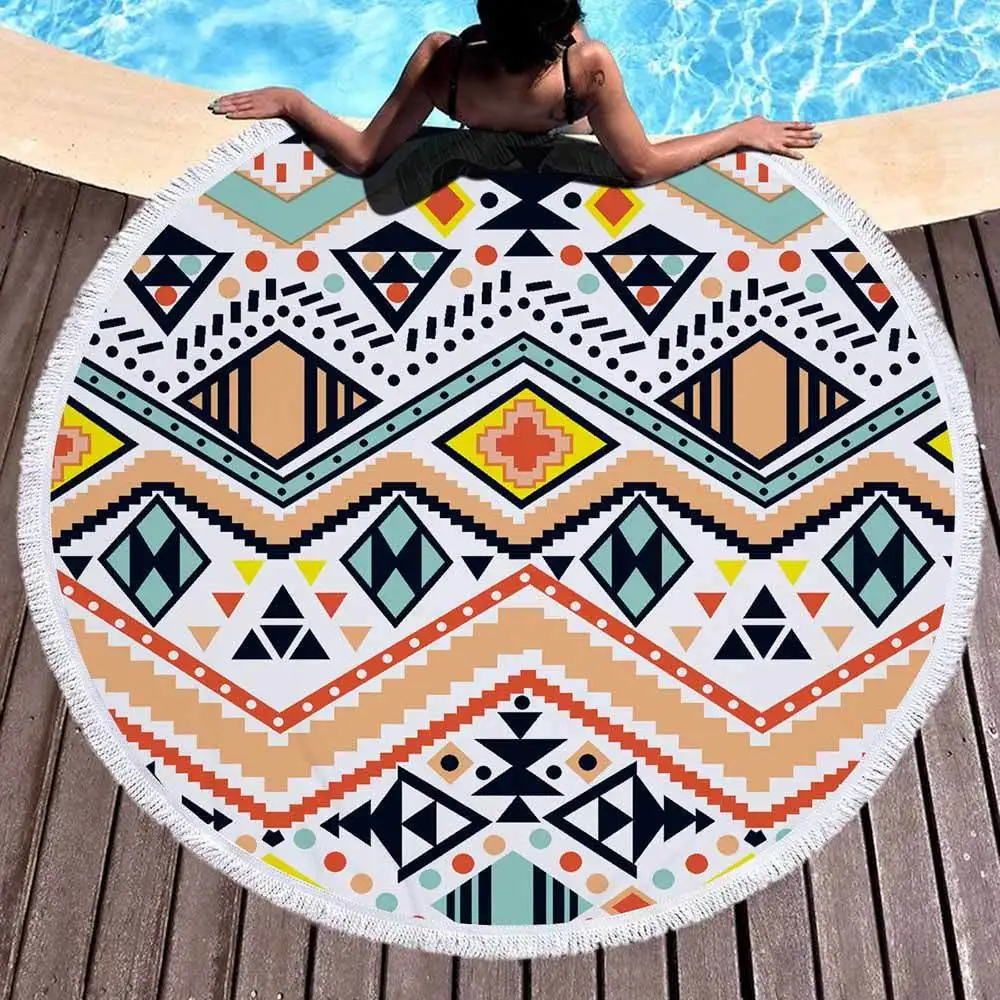 Bohemian Mandala Round Beach Towel Geometric Printed Microfiber Tassels Beach Towels Serviette Toalla Microfibra 230x180cm
Bohemian Mandala Round Beach Towel Geometric Printed Microfiber Tassels Beach Towels Serviette Toalla Microfibra 230x180cm