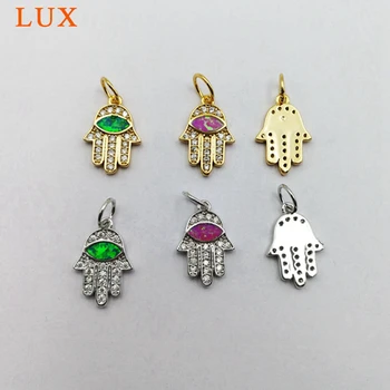 HAMSA Hand Charm opal pendants Micro Pave Hamsa Pendant CZ Hamsa CharmGold/Silvers Hamsa CZ Charm for necklace making 11*13mm
HAMSA Hand Charm opal pendants Micro Pave Hamsa Pendant CZ Hamsa CharmGold/Silvers Hamsa CZ Charm for necklace making 11*13mm