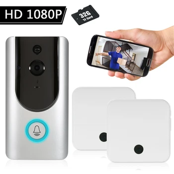 HD 1080P WiFi Smart Wireless Security Doorbell 32G TF Card+2PCS 18650 Batteries Smart Visual Intercom Recording Video Door Phone
HD 1080P WiFi Smart Wireless Security Doorbell 32G TF Card+2PCS 18650 Batteries Smart Visual Intercom Recording Video Door Phone