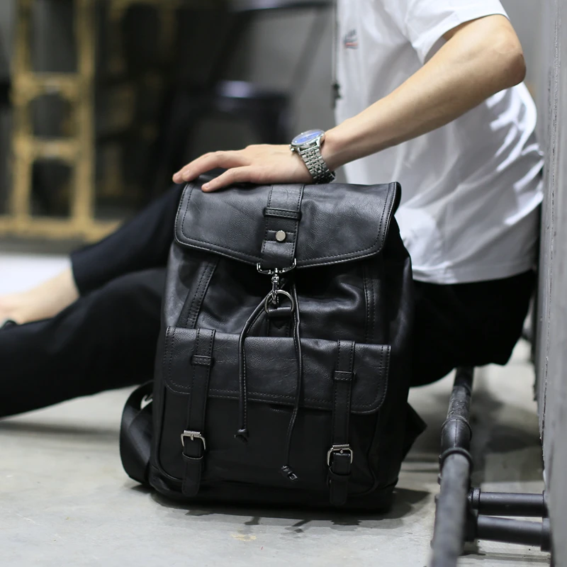 New Fashion Men And Women Backpack Fashion Casual PU Leather Bag School Style Solid Student Laptop Travel Bags Black Quality
New Fashion Men And Women Backpack Fashion Casual PU Leather Bag School Style Solid Student Laptop Travel Bags Black Quality