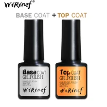 WiRinef полный дизайн ногтей не протирать яркий блестящий топ пальто быстро сухой лак резиновая основа пальто УФ светодио дный LED гель лак для н...(China)