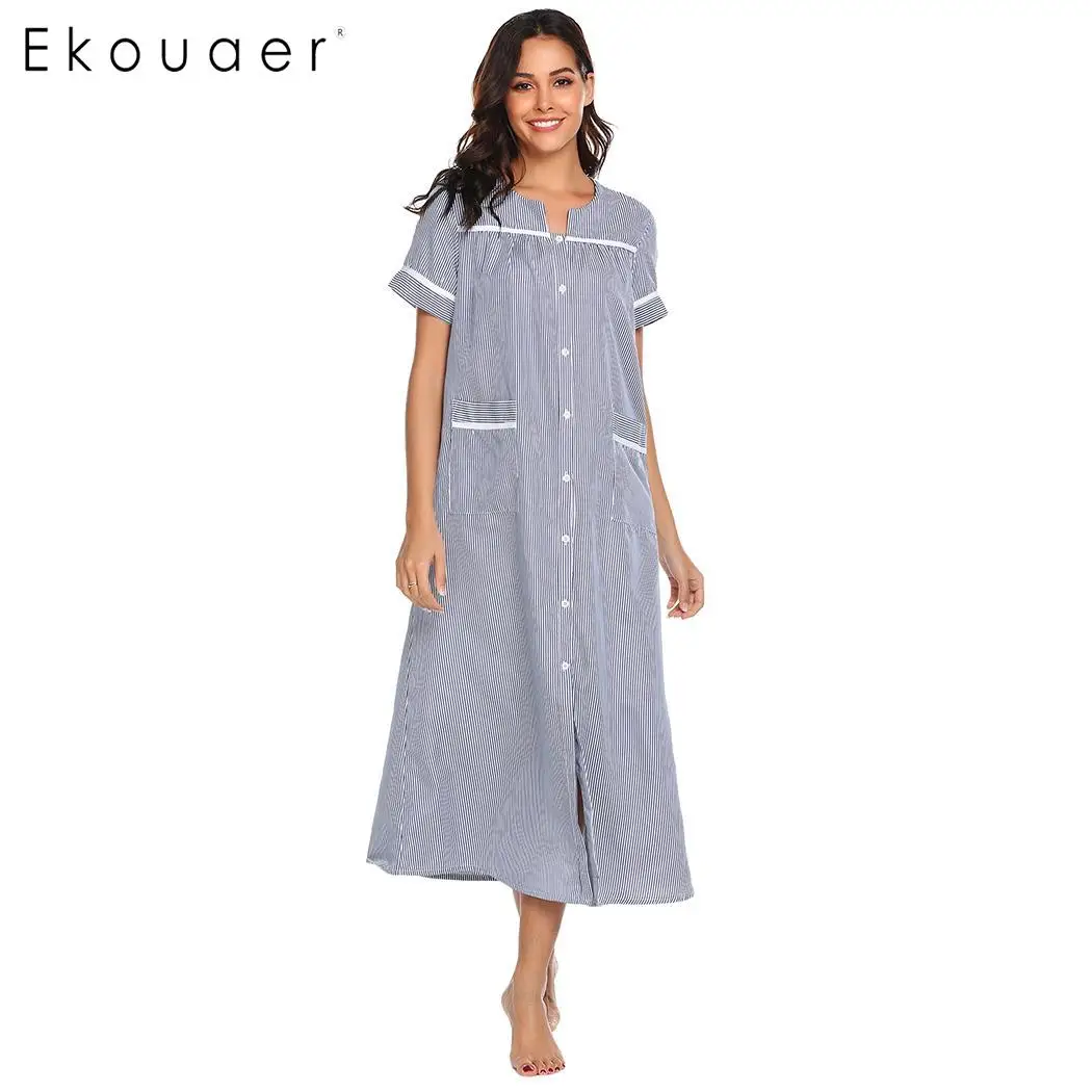 Ekouaer Sleepwear Women Nightgown Casual Short Sleeve Snap Front Night Dress Nightwear Ladies Chemise Sleepshirts Night Gown
Ekouaer Sleepwear Women Nightgown Casual Short Sleeve Snap Front Night Dress Nightwear Ladies Chemise Sleepshirts Night Gown