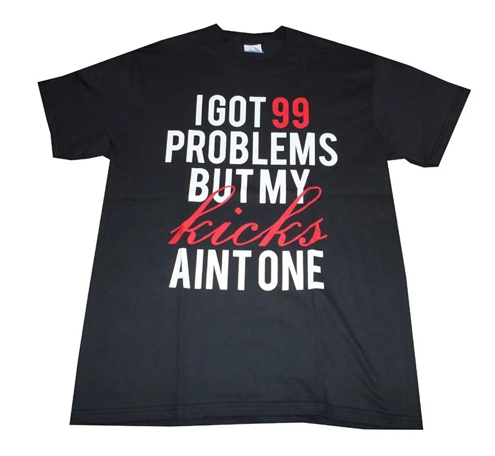 2017 Latest Fashion 99 Problems But My Kicks Black T Shirt Matches Retro Bred Sneakers Men Funny casual streetwear hip hop
2017 Latest Fashion 99 Problems But My Kicks Black T Shirt Matches Retro Bred Sneakers Men Funny casual streetwear hip hop