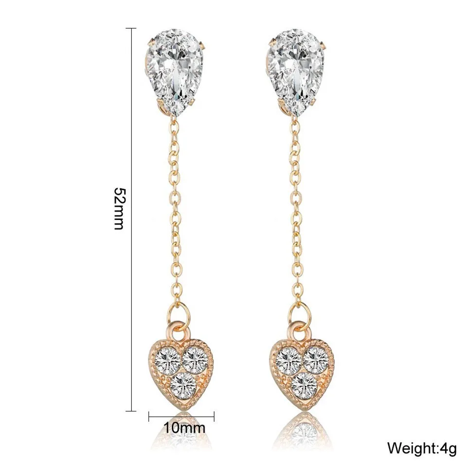 Cute Romantic Heart Drop Earrings For Women Fashion High Quality Rhinestone Earrings Long Wedding Earrings Jewelry Accessories
Cute Romantic Heart Drop Earrings For Women Fashion High Quality Rhinestone Earrings Long Wedding Earrings Jewelry Accessories