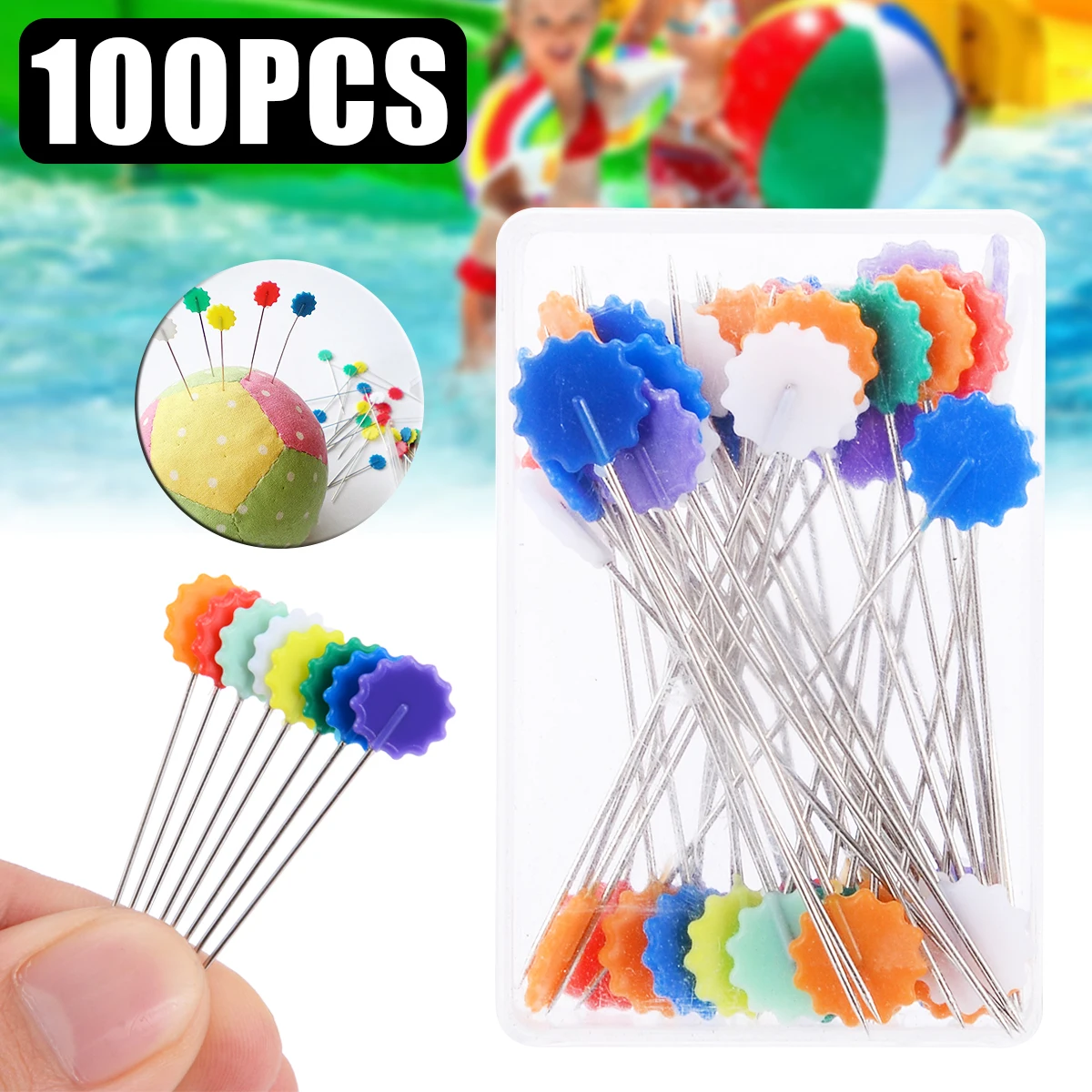 100Pcs Patchwork Pins Flower Button Head Pins DIY Quilting Tool Sewing Accessories Patchwork Craft
100Pcs Patchwork Pins Flower Button Head Pins DIY Quilting Tool Sewing Accessories Patchwork Craft