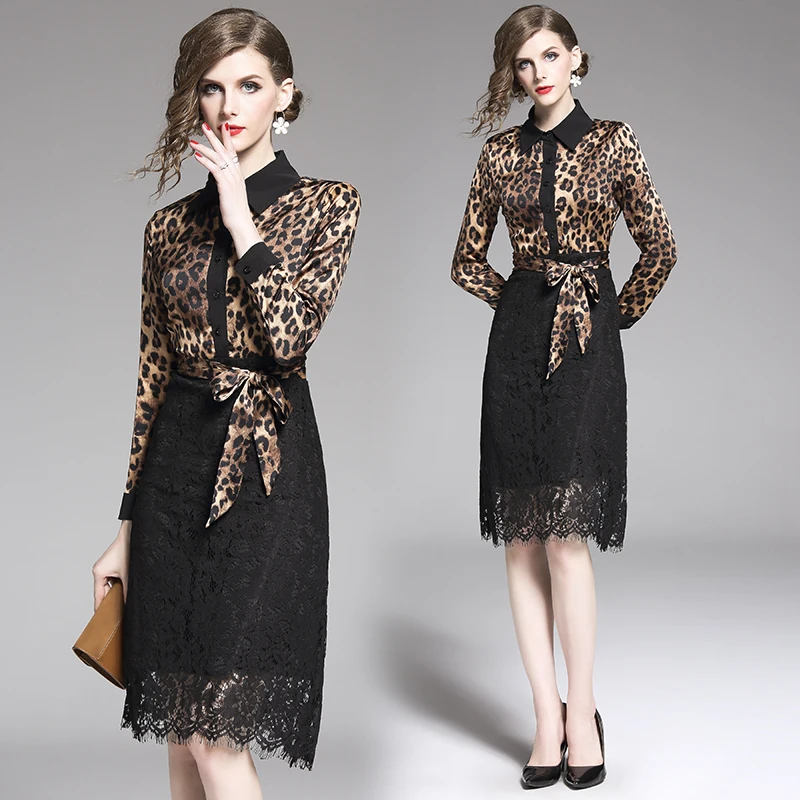 New 2019 Spring Summer Bodycon Dress Women's Long Sleeve Lace Up Bow Leopard Print Office Lady Lace Patchwork pin up Dress
New 2019 Spring Summer Bodycon Dress Women's Long Sleeve Lace Up Bow Leopard Print Office Lady Lace Patchwork pin up Dress