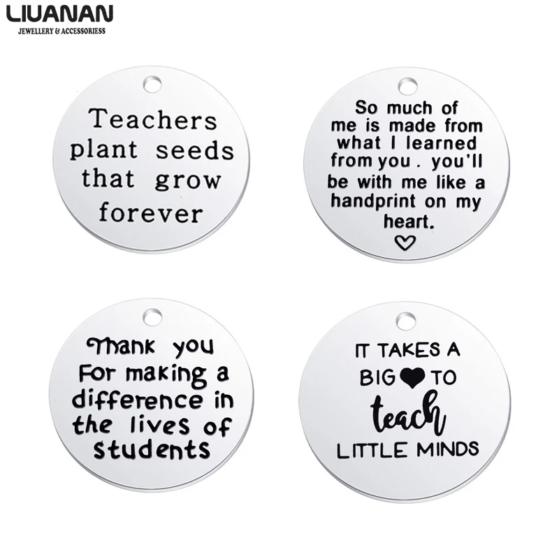 Stainless Steel Charms Teacher Jewelry Making Pendant Engraved thank you for making a difference in the lives of students 25mm
Stainless Steel Charms Teacher Jewelry Making Pendant Engraved thank you for making a difference in the lives of students 25mm