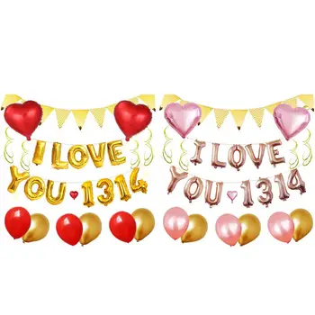 16 Inch I Love You 1314 Letter Combination Balloons Set Triangle Buntings Atmosphere Decoration For Wedding Proposal Confession
16 Inch I Love You 1314 Letter Combination Balloons Set Triangle Buntings Atmosphere Decoration For Wedding Proposal Confession