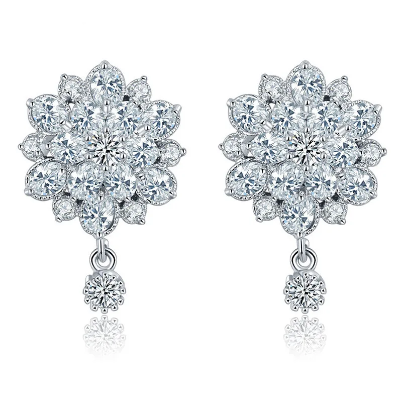 Crystal Cubic Zirconia CZ Copper Flower Earring Stud for Women Girl Pierced Earring Pin ER0221
Crystal Cubic Zirconia CZ Copper Flower Earring Stud for Women Girl Pierced Earring Pin ER0221