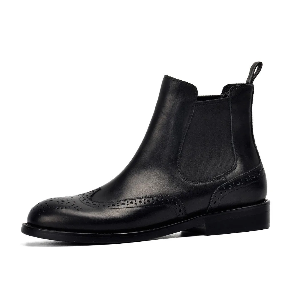 Women Genuine Leather Boots Brogue Carved Ankle Boots Fashion Chelsea Low Heels Ladies Booties Spring 2018 Ladies Shoes
Women Genuine Leather Boots Brogue Carved Ankle Boots Fashion Chelsea Low Heels Ladies Booties Spring 2018 Ladies Shoes