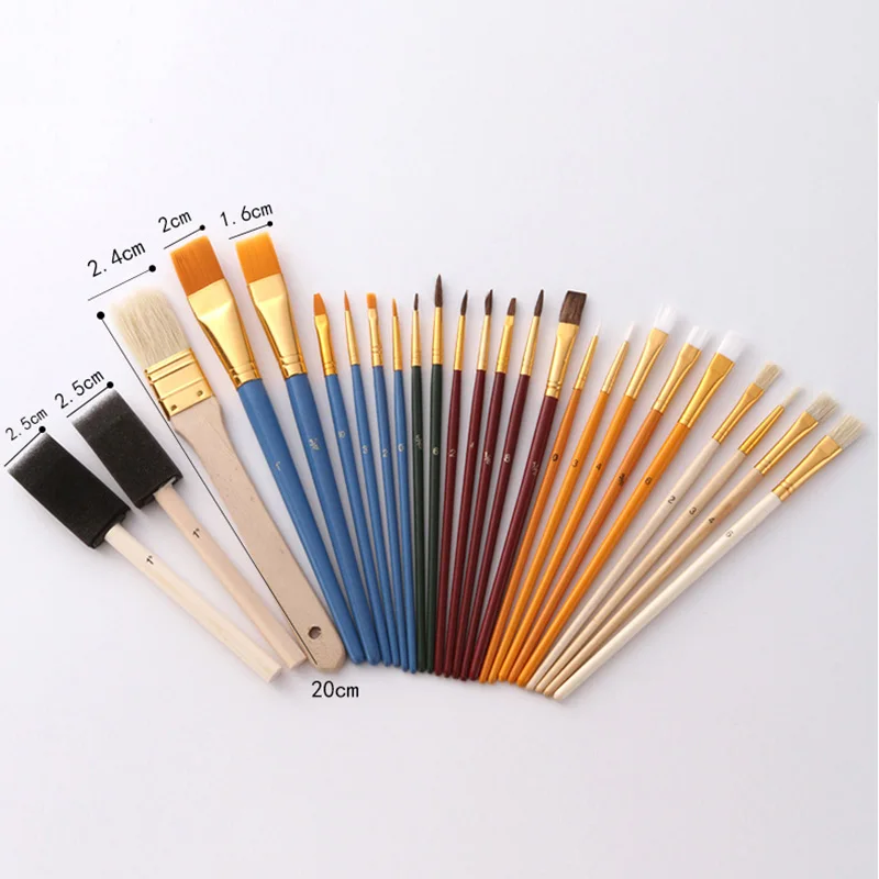 25Pcs/set Different Model Size Drawing Brushes For Watercolor Gouache Multifunction Oil Paint Brush Set School Art Supplies
25Pcs/set Different Model Size Drawing Brushes For Watercolor Gouache Multifunction Oil Paint Brush Set School Art Supplies