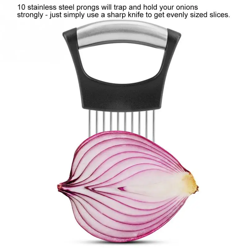 New Tomato Onion Vegetables Slicer Cutting Aid Holder Guide Slicing Cutter Safe Fork
New Tomato Onion Vegetables Slicer Cutting Aid Holder Guide Slicing Cutter Safe Fork