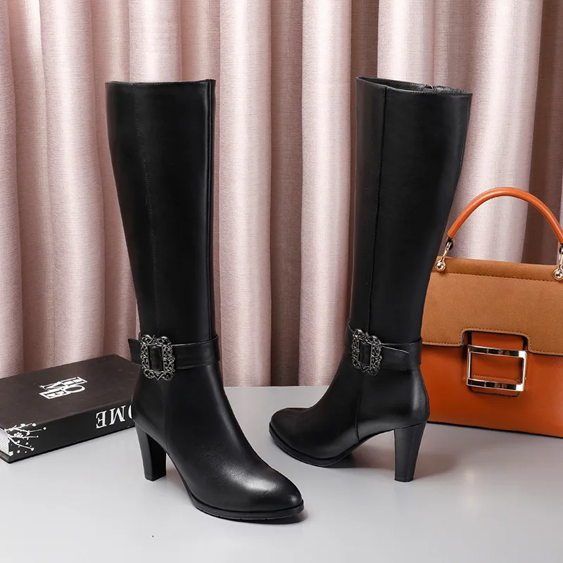 England Cowhide Women's Shoes Long Genuine Leather High Winter Women Boots
England Cowhide Women's Shoes Long Genuine Leather High Winter Women Boots