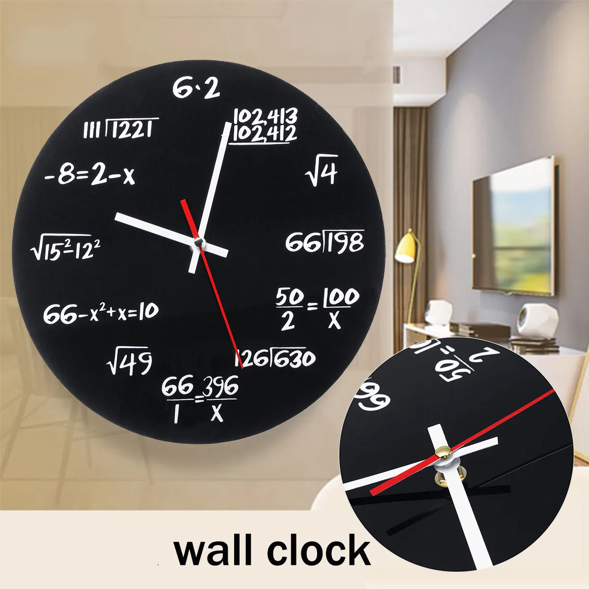 Matte Black Metal Mathematics Math Algebra Blackboard Pi Wall Clock Vintage 30CM Math Clock
Matte Black Metal Mathematics Math Algebra Blackboard Pi Wall Clock Vintage 30CM Math Clock