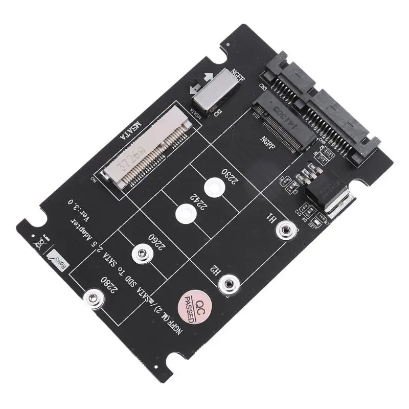 2 в 1 NGFF M.2 B + M Ключ Mini PCI-E или mSATA SSD на SATA III адаптер карта для полного msata SSD/