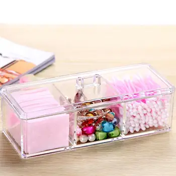 Multifunction Transparent Plastic Dustproof Storage Box with Lid 3 Compartments Desktop Organizer for Swabs Cotton Pads Cosmetic
Multifunction Transparent Plastic Dustproof Storage Box with Lid 3 Compartments Desktop Organizer for Swabs Cotton Pads Cosmetic